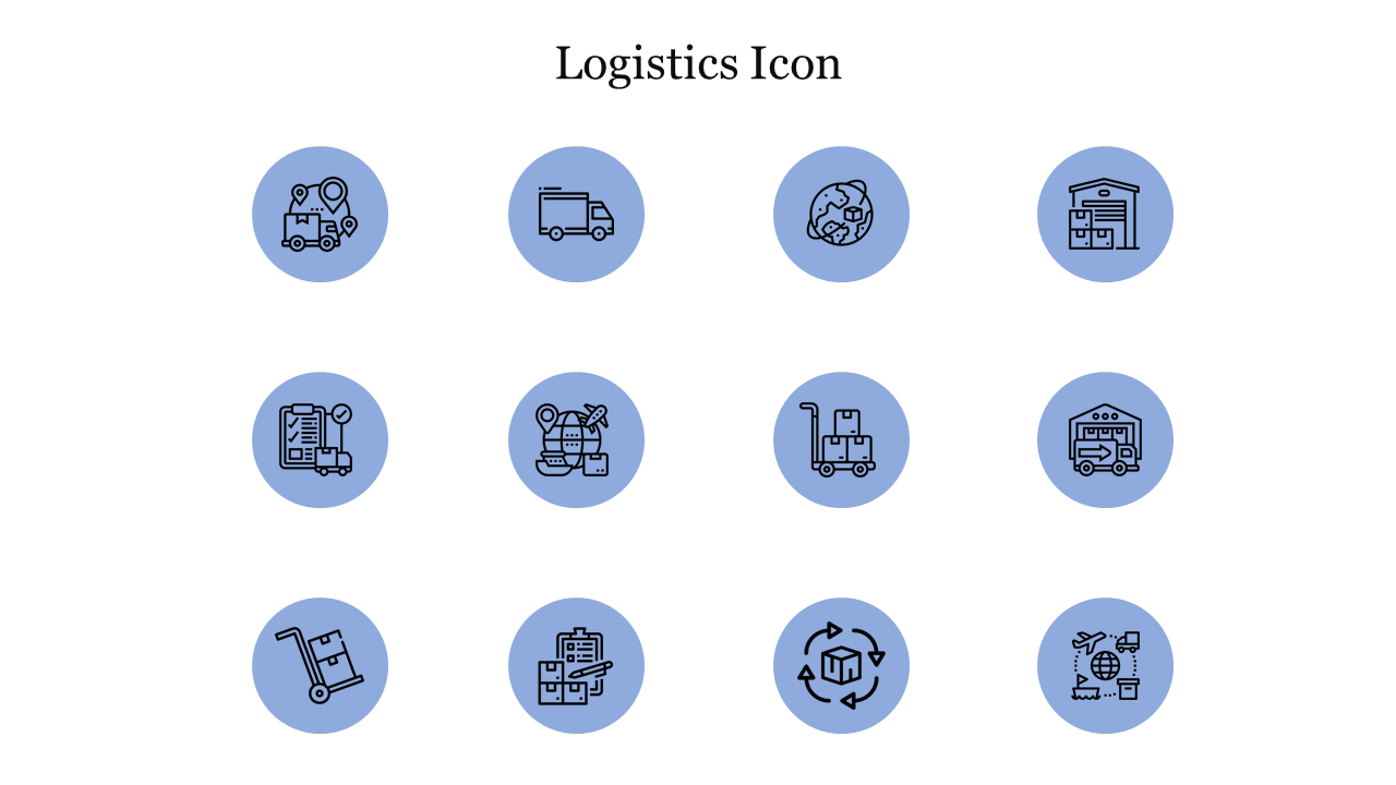 Logistics Icon PowerPoint Template and Google Slides